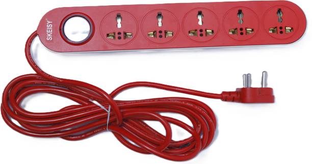 Skeisy New-5+1-Extension-surge protector, power up 10amp-2.5 mtr wire length-multiuse 5  Socket Extension Boards