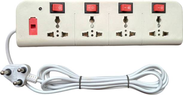 Telxmo Electric 4 Multi Plug On/Off Switch,2.5 Meters Cord, 6 AMP 4  Socket Extension Boards