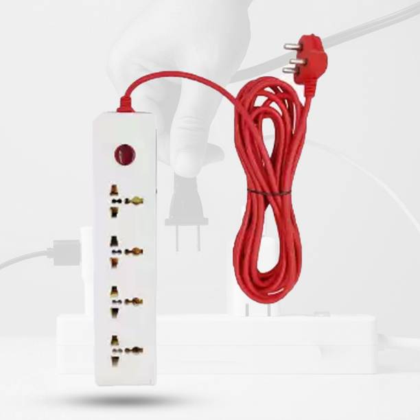 Hillgrove 4 Universal Socket and 1 Switch Power Extension Board with 5 Meter 4  Socket Extension Boards