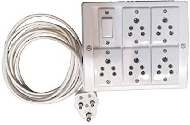Ganpati Anchor 5 Socket 1 Switch 6 Amp Plug ( 1.5mm 5 Meter Copper Heavy Wire) 5  Socket Extension Boards