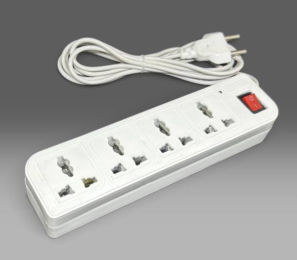 PROLONG 4 Universal Socket And 1 Switch Extension Board With 2.1 Meter Wire 4  S