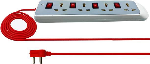 Hillgrove HGCM1308M1 Power Extension Board with 4 Socket and 4 Switch and 5M Long Cable 4 Socket Extension Boards