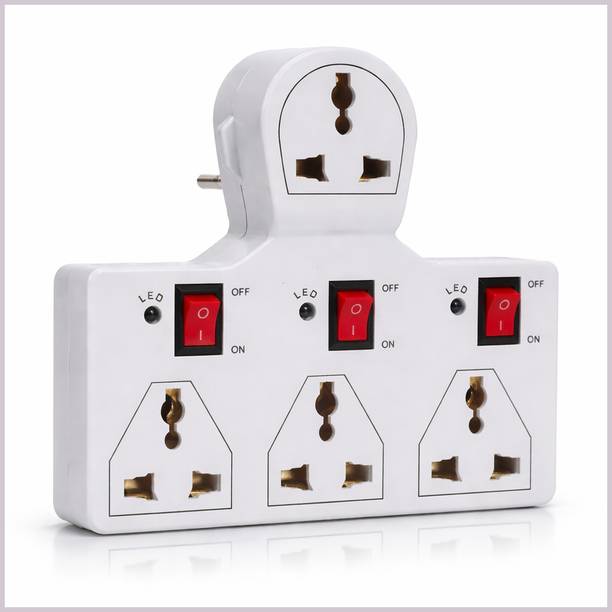 Naosucura 4 Socket Multi Plug Adapter with LED Switch Wall Mount Safe Power Solution 4  Socket Extension Boards
