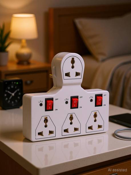 DIGWAY 4 UNIVERSAL SOCKET 3 SWITCH MULTI PLUG 4 Socket Extension Boards