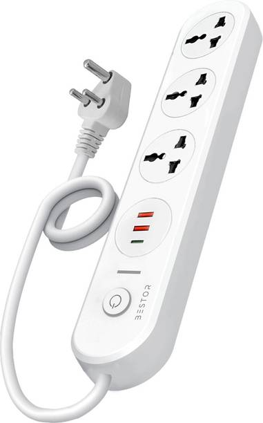 Bestor VoltEdge Pro Power Plate 6 Multi Plug 1500W 2 USB Port And 1 Type-C Port 3  Socket Extension Boards