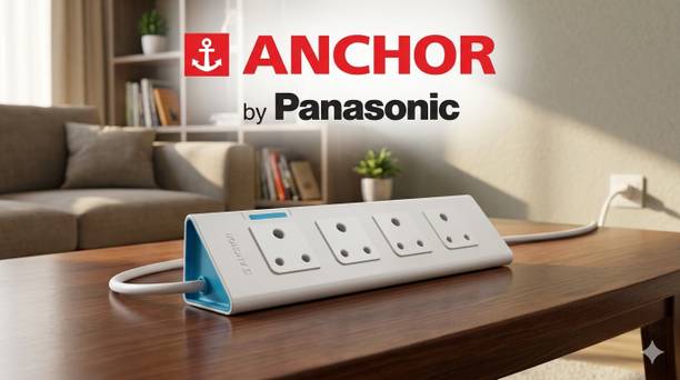 ANCHOR By Panasonic 4 Way 6A International Multi Plug Socket 1 Switch 4  Socket Extension Boards