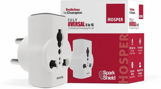 Hosper 6 AMP to 16 AMP Multi Plug Adapter - Converts 6A Socket to 16A 1  Socket Extension Boards