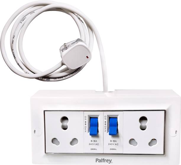 PALFREY Electric Extension Board - Two 16A MCB with Socket |10 meter (2200W) 2  Socket Extension Boards