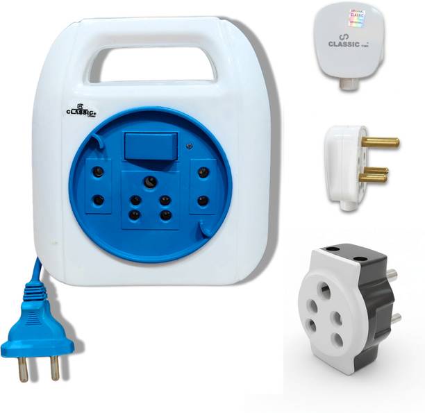 CLASSICTIME Combo Naysa 3.5 Yard Power Stirp With Free 3 Pin Plug or 1 multi-plug adapter 3  Socket Extension Boards