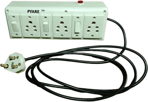 Pyare PYARE (3+3)Premium Quality Homemade Extension Switch Board 3  Socket Extension Boards