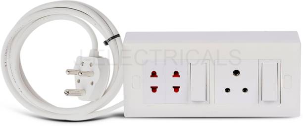 JELECTRICALS Premium Modular Extension Board With 3 Core Wire 3 Socket Extension Boards