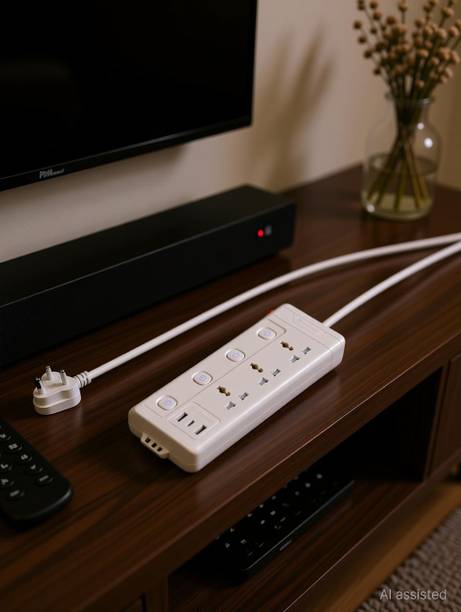 Portronics Power Plate 18 Universal Multi Plug with 20W Type-C, 2 USB Ports, 3 Meter Cord 3 Socket Extension Boards