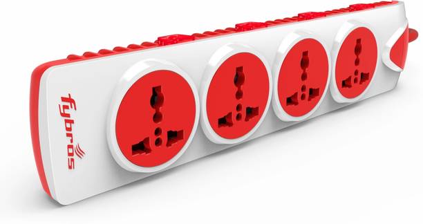 Fybros Qubic 4x4 International Power Strip |Individual Switch |2 Year Warranty| 4 Socket Extension Boards