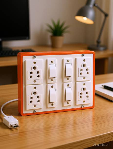 PROLONG 4 Socket & 4 Switch Extension Board With 3 Yard Wire 4 Socket Extension Boards