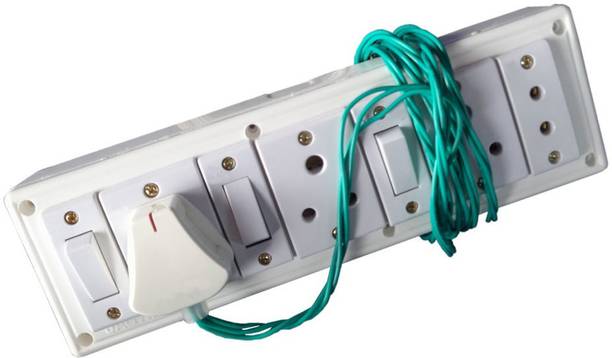 baklum Heavy Duty Extension Board 6A With 3 Core 2m Copper Cable 4  Socket Extension Boards