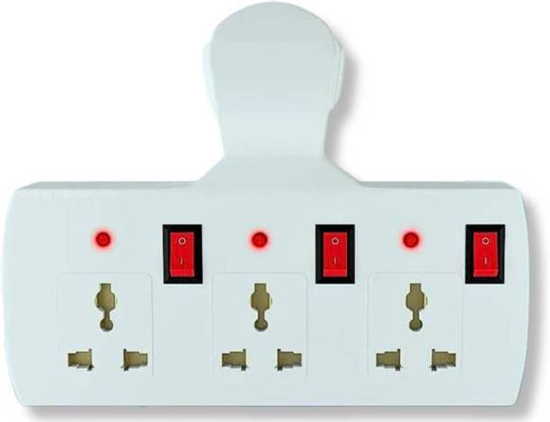 TOOLART 3 Multi-Plug with Individual Switches, LED Indicators Fuse 3 Socket Uh 3  Socket Extension Boards