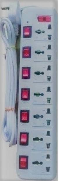 D-DEVOX SB 7Socket Extension board 7 PLUGH |6 Amp Fuse Individual LED INDICATOR 7  Socket Extension Boards