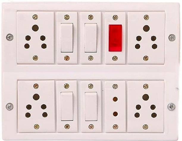 REO Anchor Assembled Board Contains 2 Anchor Sockets(5 Amp), 2 Anchor Sockets(13 Amp), 2 Anchor Switch(5 Amp) with 4 Metre Chord Surge Protector (White) anchor extension board 5 Socket Extension Boards