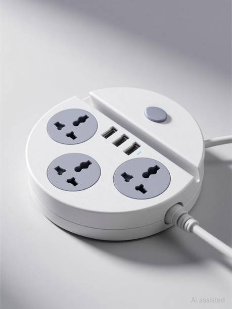 DEGNO Power Plate 1500W with USB Charger & Mobile Holder 3AC Socket + 3USB Ports 6 Socket Extension Boards
