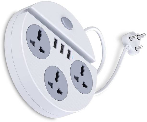 DEGNO Power Plate 1500W with USB Charger & Mobile Holder 3AC Socket + 3USB Ports 6  Socket Extension Boards