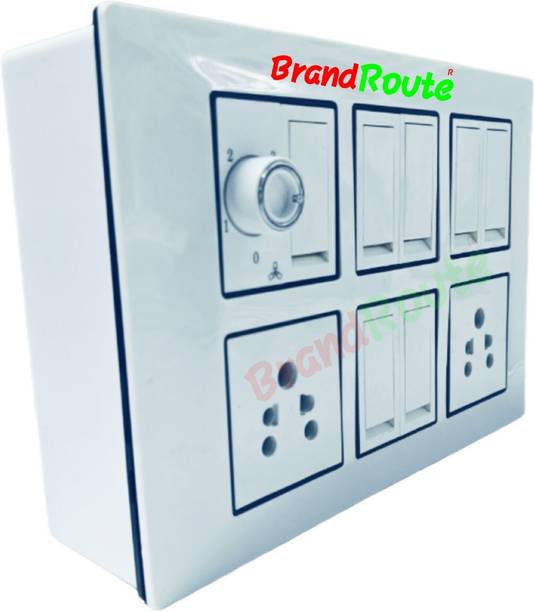 BrandRoute 12 Modular Switch Socket Board Wall Mount Assembled 2 Socket Extension Boards