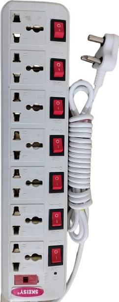 Skeisy EXTENSION BOARD 7 SOCKET AND 7 SWITCH AND LED INDICATOR AND 6AMP POWER 7 