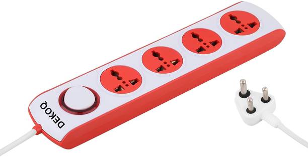 DEKOQ 4 Universal Socket and 1 Switch 6 Amp Power Extension Board 240 Volts, 4  Socket Extension Boards