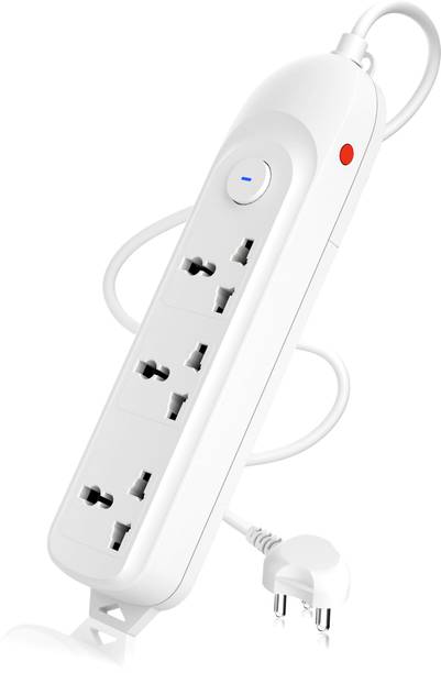 Cablet Universal Multi Plug, 6A 1500W, Heavy Duty Copper Wire with Overload Protection, 3  Socket Extension Boards
