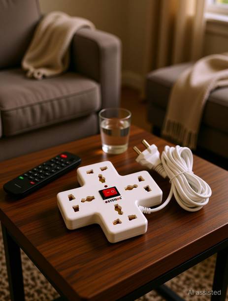 eSYSTEMS Extension Board, Multi Plug Point Strip, Extension Cord 6 Amp 4 Socket Extension Boards