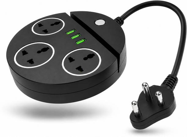 BEBLOOM Extension Cord Power 1500W Power Converter with USB Charger & Mobile Holder 3  Socket Extension Boards