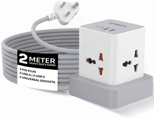 OTEK Heavy Duty 2 USB & 2 Type-C Fast Charging 4  Socket Extension Boards