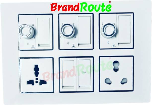 BrandRoute 12 Modular Switch Socket Board Wall Mount Assembled 2  Socket Extension Boards