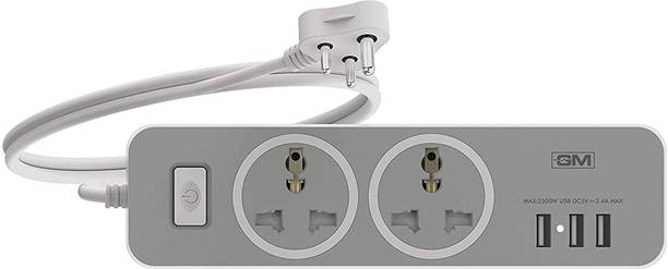 GM 3262Cuba Power Strip with 2 USB 3.1A , Master Switch , 1 International Socket 2  Socket Extension Boards