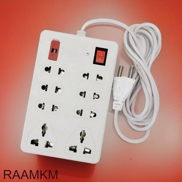 RAAMKM CDL_M_1119_6 Two Pin Socket + 2 Three Pin Socket Surge Protector 8 Socket 8  Socket Extension Boards