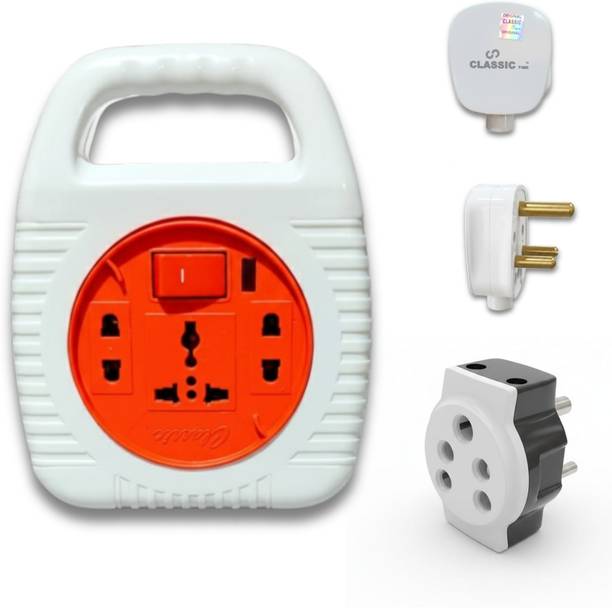 CLASSICTIME Combo Royal 3.5 Yard Power Stirp With Free 3 Pin Plug or 1 multi-plug adapter 3  Socket Extension Boards