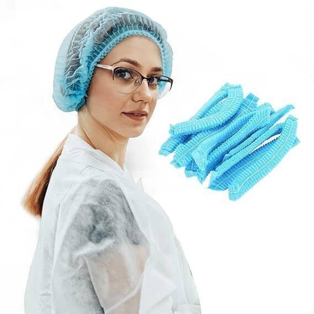 7SHIELD 100 Pieces Disposable Non Woven Bouffant (Blue) Surgical
