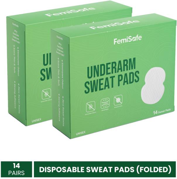 Femisafe Breathable Antimicrobial Underarm Sweat Pads 28 Pads-14 Pairs Sweat Pads