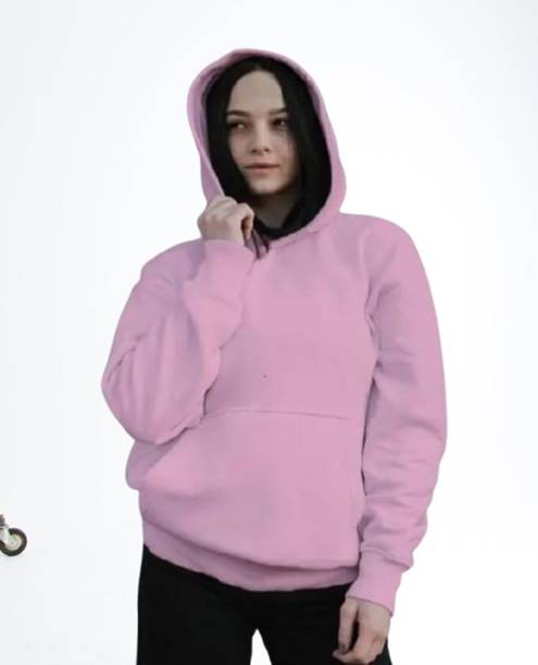 Ashkart Women Full Sleeve Solid Hooded Sweatshirt