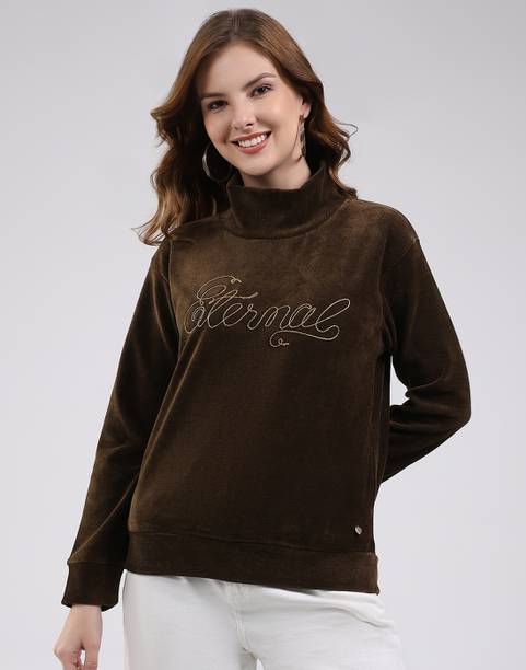 Women Full Sleeve Self Design Sweatshirt