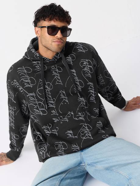 Men Full Sleeve Printed Hooded Sweatshirt