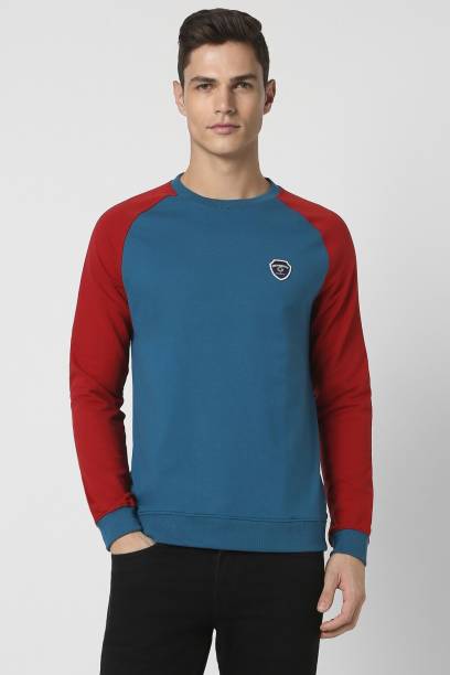 PETER ENGLAND Full Sleeve Color Block Men Sweatshirt