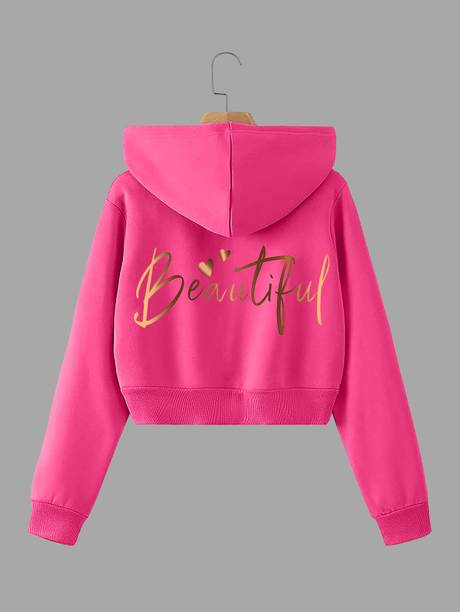 Women Full Sleeve Printed Reversible Hooded Sweatshirt