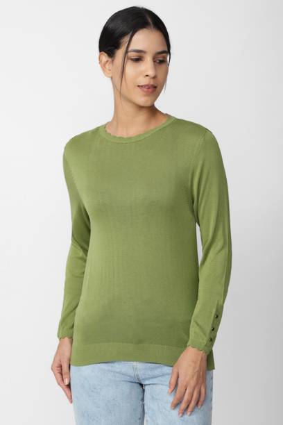 Women Full Sleeve Solid Sweatshirt
