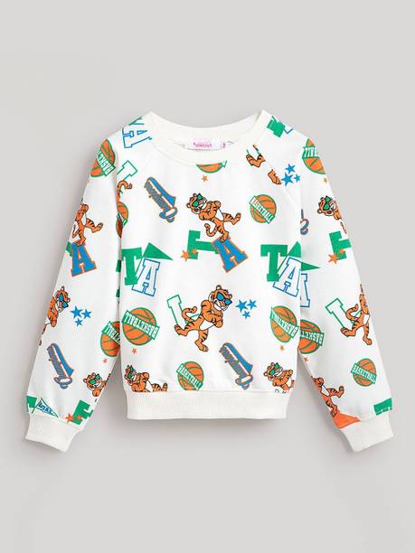 Hopscotch Full Sleeve Printed Boys Sweatshirt