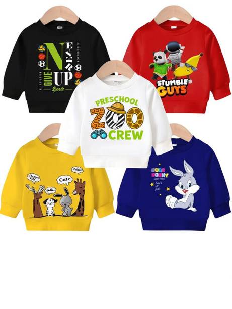 Baby Boys & Baby Girls Typography, Graphic Print Cotton Blend Regular T Shirt