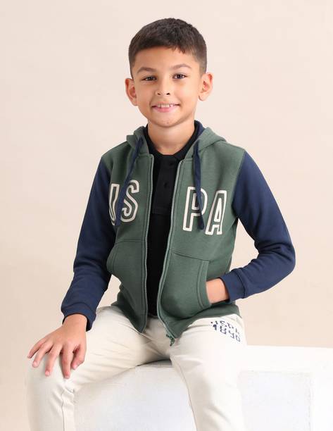 Boys Full Sleeve Graphic Print Hooded Sweatshirt