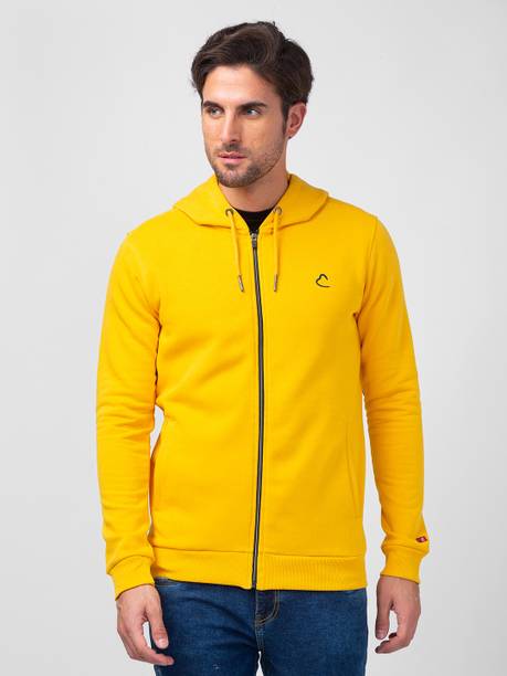 Yellow Regular Fit Round Neck Long Sleeves Cotton Men's Sweatshirt by Being Human Clothing