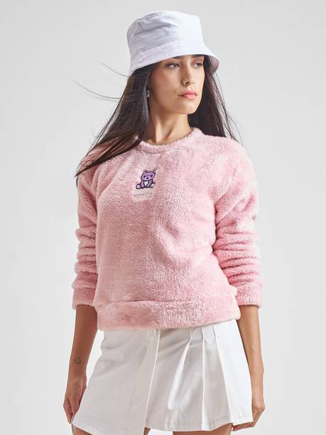Women Full Sleeve Embroidered Sweatshirt
