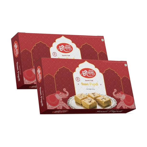 Bikaneri Shree Ganga Soft and Flaky Soan Papdi, 400Gm Delicious Traditional Bikaneri Sweet, Mithai