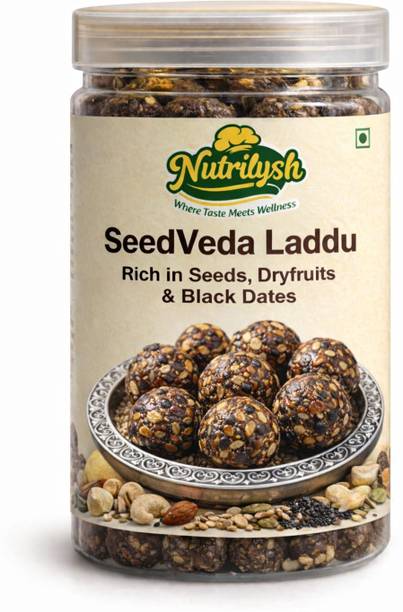 HRIDAY ENTERPRISES Seedveda Dryfruit Laddu |Sugar Free |Black Dates& 5+Healthy Seeds |Sweet Gifting